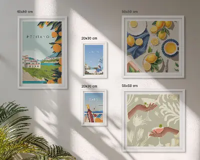 Poliptyk v rámu dovolená v Itálii na pobřeží Amalfi a ostrově Capri