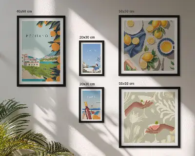 Poliptyk v rámu dovolená v Itálii na pobřeží Amalfi a ostrově Capri