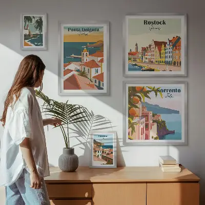 Sada obrazů do ložnice evropské městské krajiny