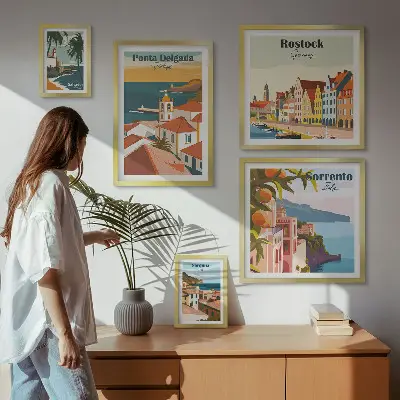 Sada obrazů do ložnice evropské městské krajiny