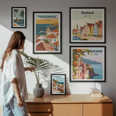 Sada obrazů do ložnice evropské městské krajiny