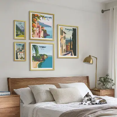 Malebná italská města poliptyk v rámu