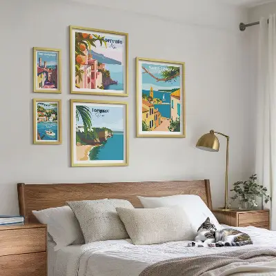 Sada obrazů do ložnice krajiny evropských měst