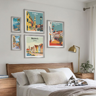 Poliptyk v rámu Evropská města s výhledem na architekturu