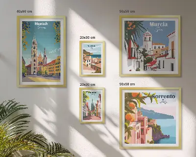 Sada obrazů do ložnice s motivem architektury evropských měst
