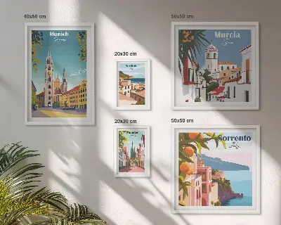 Sada obrazů do ložnice s motivem architektury evropských měst