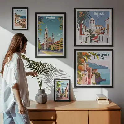 Sada obrazů do ložnice s motivem architektury evropských měst