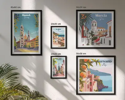 Sada obrazů do ložnice s motivem architektury evropských měst