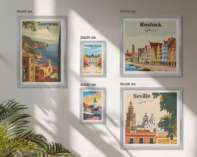 Sada obrazů do ložnice krajiny evropských měst