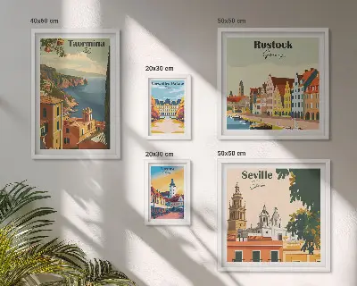 Sada obrazů do ložnice krajiny evropských měst