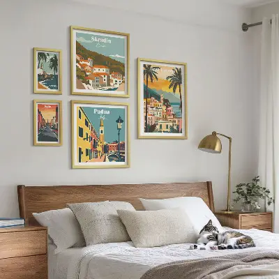 Sada obrazů do ložnice krajiny evropských měst