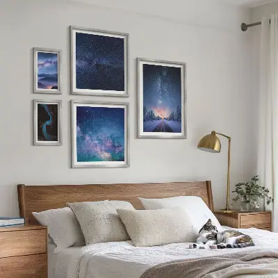 Sada obrazů do ložnice kosmické noční scenérie