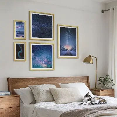 Sada obrazů do ložnice kosmické noční scenérie