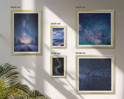 Sada obrazů do ložnice kosmické noční scenérie
