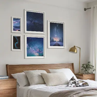 Sada obrazů do ložnice kosmické noční scenérie