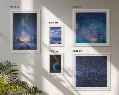 Sada obrazů do ložnice kosmické noční scenérie