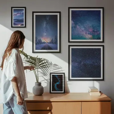 Sada obrazů do ložnice kosmické noční scenérie