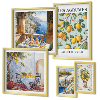 Sada obrazů do ložnice Citrusové inspirace Provence