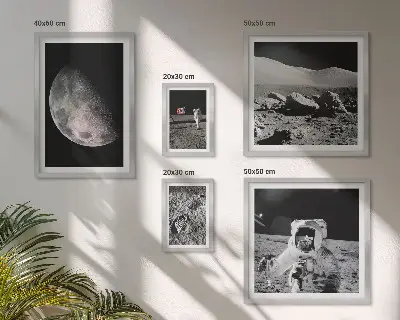 Měsíční krajiny astronautů poliptyk v rámu