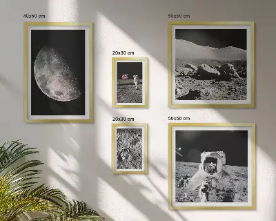 Měsíční krajiny astronautů poliptyk v rámu