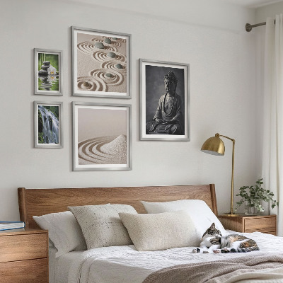 Sada obrazů do ložnice Relaxační zenové přírodní motivy