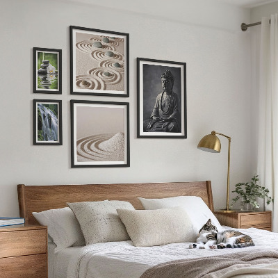 Sada obrazů do ložnice Relaxační zenové přírodní motivy
