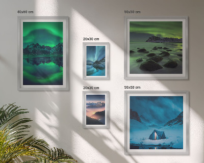 Sada obrazů do ložnice Zimní krajiny pohoří Aurora
