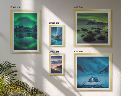 Sada obrazů do ložnice Zimní krajiny pohoří Aurora