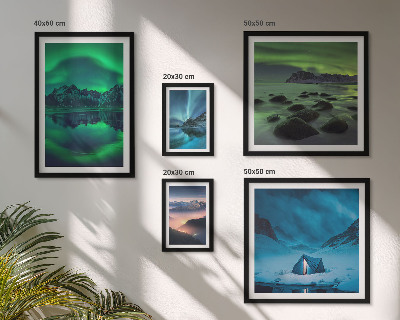 Sada obrazů do ložnice Zimní krajiny pohoří Aurora