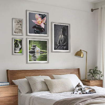 Sada obrazů do ložnice Relaxační zenová atmosféra přírody