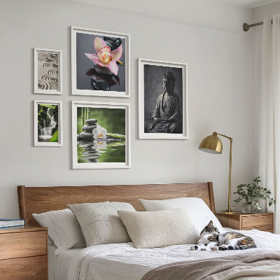 Sada obrazů do ložnice Relaxační zenová atmosféra přírody