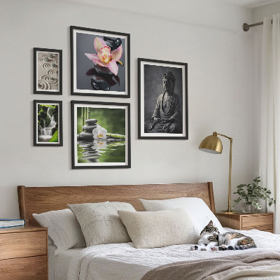 Sada obrazů do ložnice Relaxační zenová atmosféra přírody