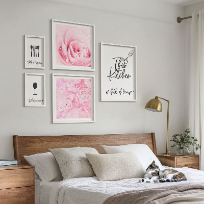 Sada obrazů do ložnice Kuchyňské inspirace, růže, doplňky