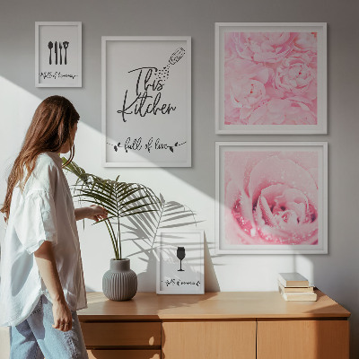 Sada obrazů do ložnice Kuchyňské inspirace, růže, doplňky