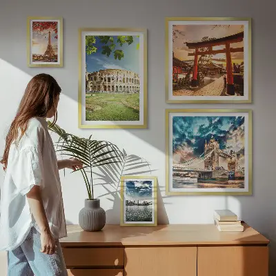 Ikony světové architektury poliptyk v rámu