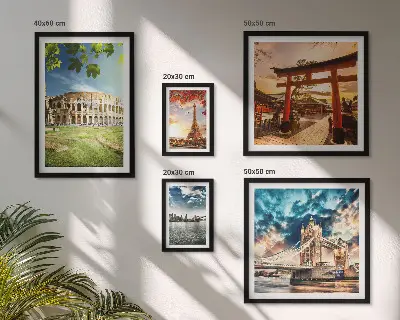 Ikony světové architektury poliptyk v rámu