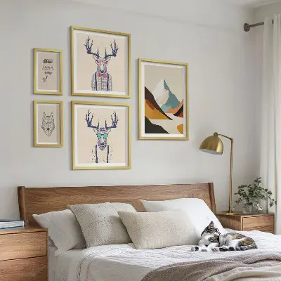 Stylové portréty zvířat vícedílný obraz v rámu
