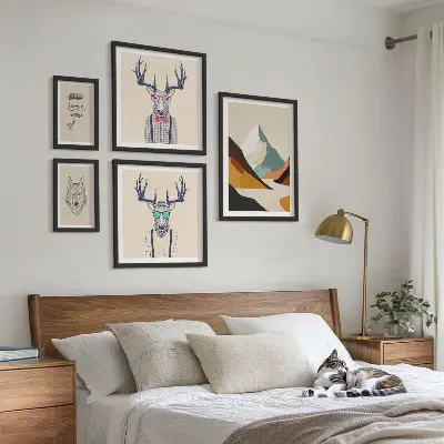 Stylové portréty zvířat vícedílný obraz v rámu
