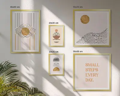 Sada obrazů do ložnice abstraktní geometrické motivy