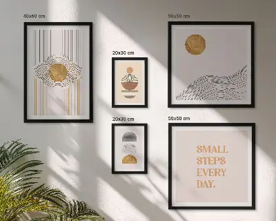 Sada obrazů do ložnice abstraktní geometrické motivy
