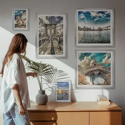 Sada obrazů do ložnice městské mosty a stavby