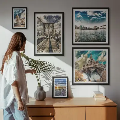 Sada obrazů do ložnice městské mosty a stavby