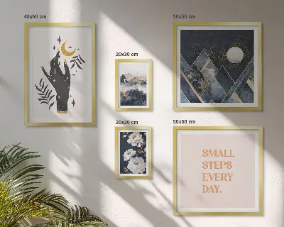 Sada obrazů do ložnice v boho stylu s přírodními motivy a poselstvím