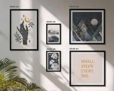 Sada obrazů do ložnice v boho stylu s přírodními motivy a poselstvím