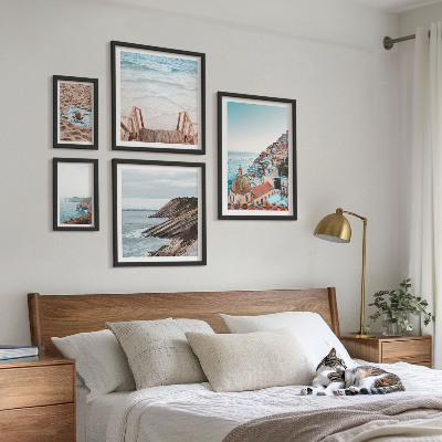 Sada obrazů do ložnice Italská města, pláže, relaxace