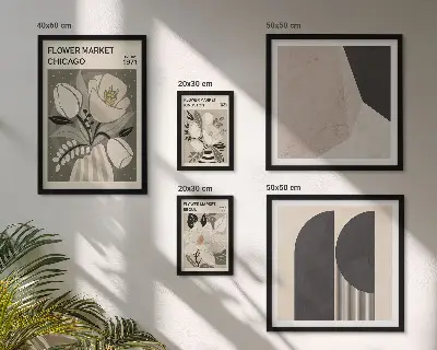Stylové květinové aranžmá v rámu jako polyptych