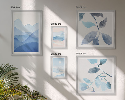 Sada obrazů do ložnice Minimalistická modrá příroda