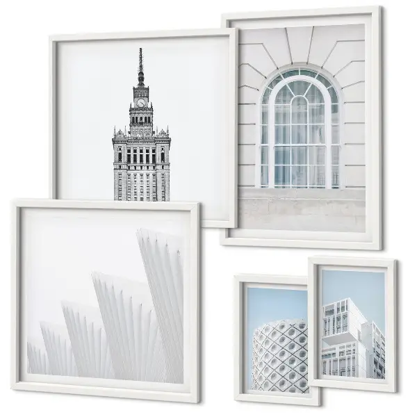 Sada obrazů do ložnice moderní architektura v minimalistickém stylu