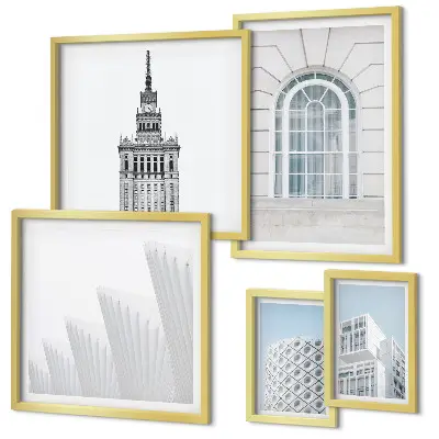 Sada obrazů do ložnice moderní architektura v minimalistickém stylu