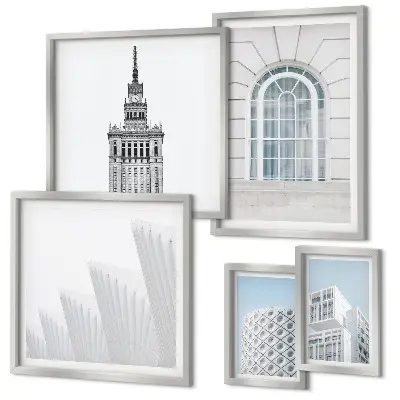 Sada obrazů do ložnice moderní architektura v minimalistickém stylu